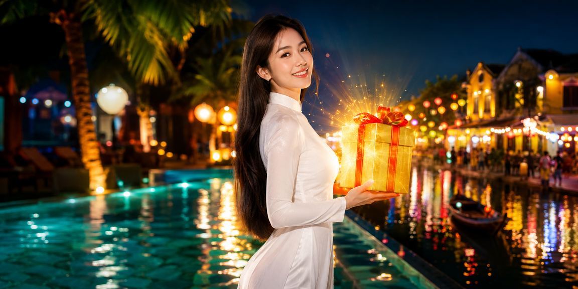 Không gian casino giải trí mang hơi hướng văn hóa áo dài tại Hội An